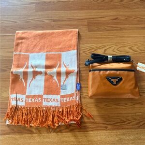 Texas Longhorns Orange Knit Throw & Crossbody Bag Set